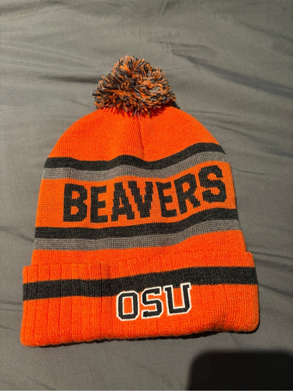 Captivating knit Pom Beanie OSU collegiate beavers Hat One size Orange